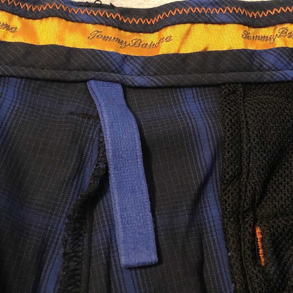 Tommy‎ Bahama Paradise Tech Shorts Mens 35 Blue Plaid Nylon Spandex Golf *Stains - Picture 2 of 16